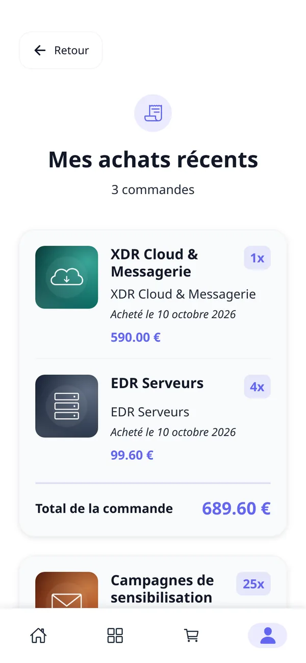 cynastore — app — historique des achats