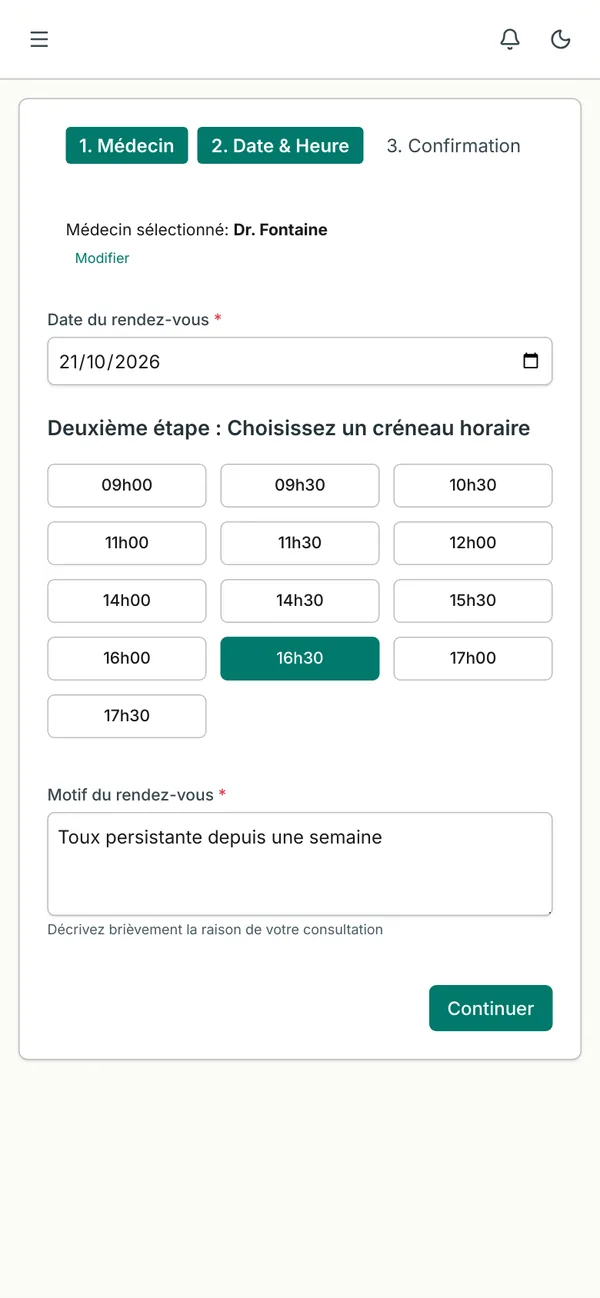 m1-medecin — prise de rendez-vous