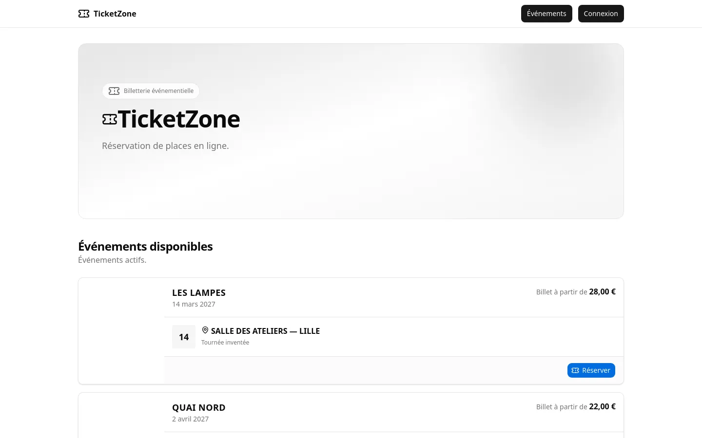 ticketzone — concerts inventés